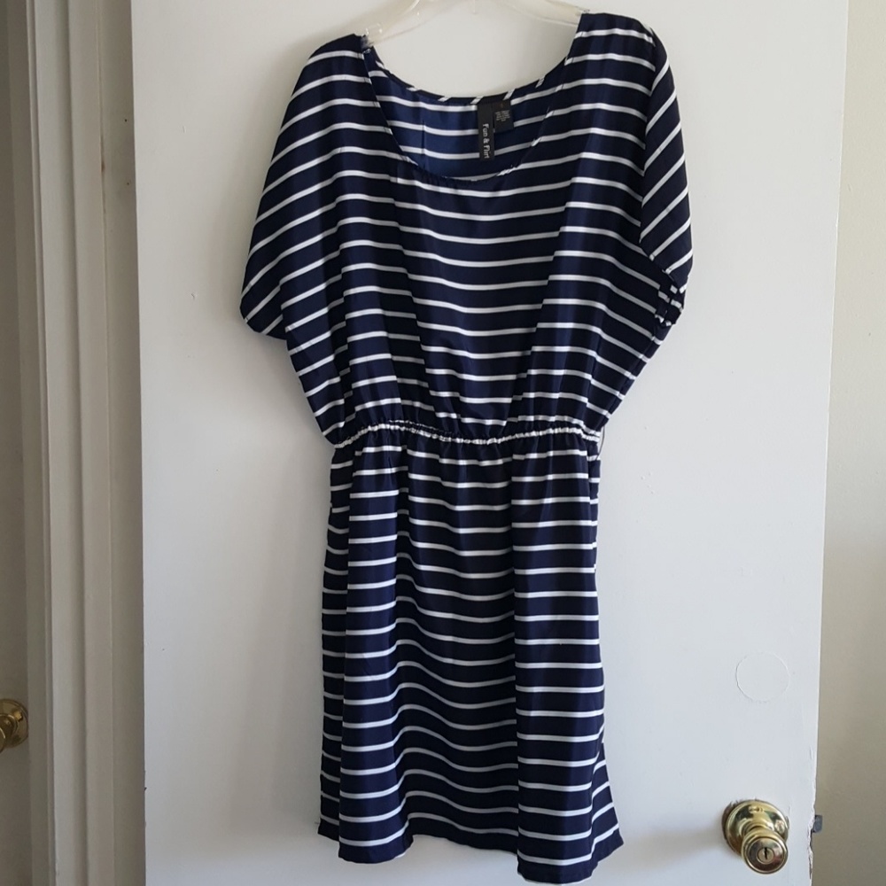 Navy and white dress